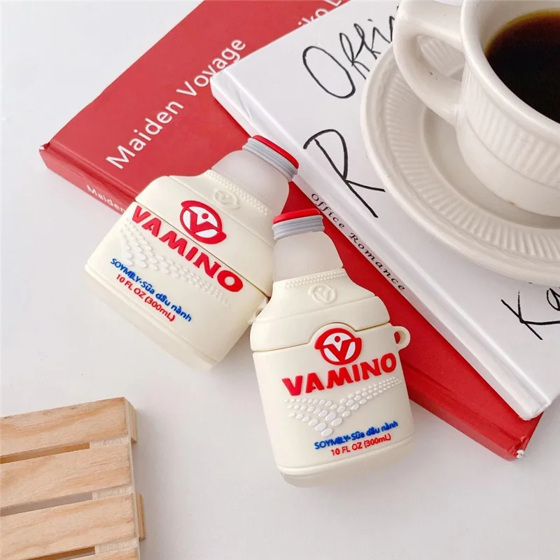 

For Airpods 1/2 Case,Vamino Soy Milk Case For Airpods Case,Soft Silicone Earphone Headphone Cover For Airpods Pro Case