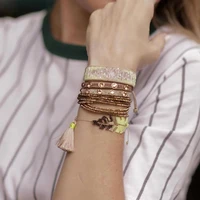 bluestar chic leaves bracelet miyuki bead bracelets for women handmade crystal woven jewelry armband 2021