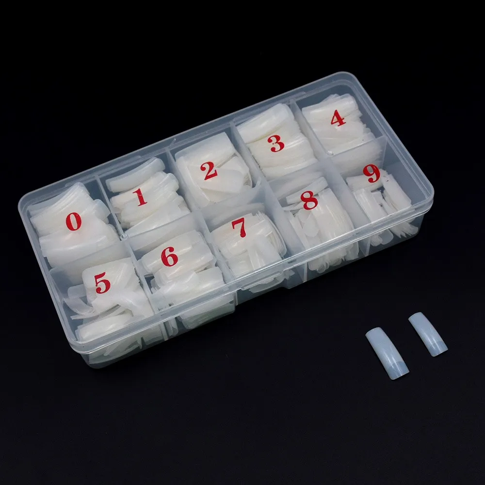 

False Nail Tips 500PCS Natural Capsule Ongle Transparent Fake Nails Overhead Manicure Acrylic Detachable French Nail Tips