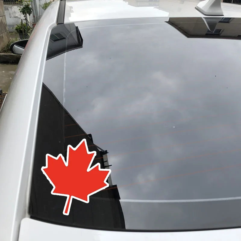 

11.7cm * 13.2cm Personalized Canadian Flag Reflective Motorcycle Sticker PVC Waterproof Sunscreen Decal