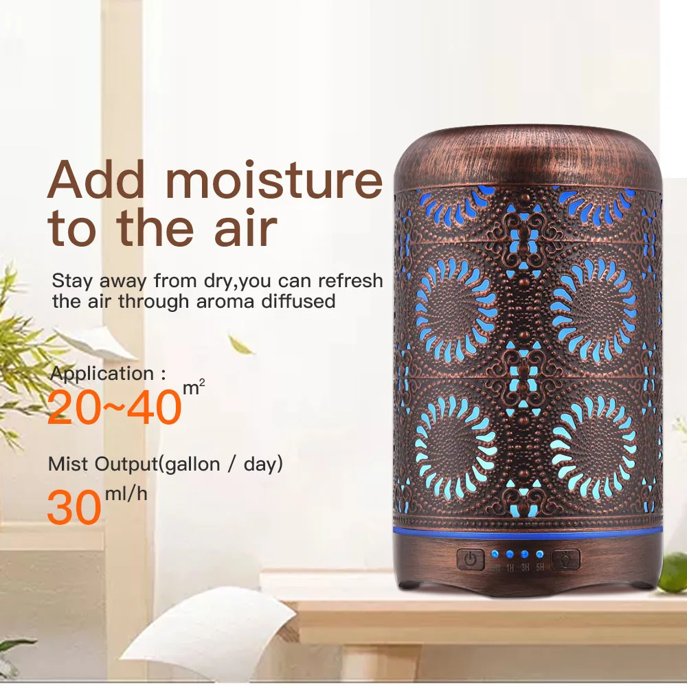 250 мл бронзовый металлический домашний увлажнитель воздуха диффузор для