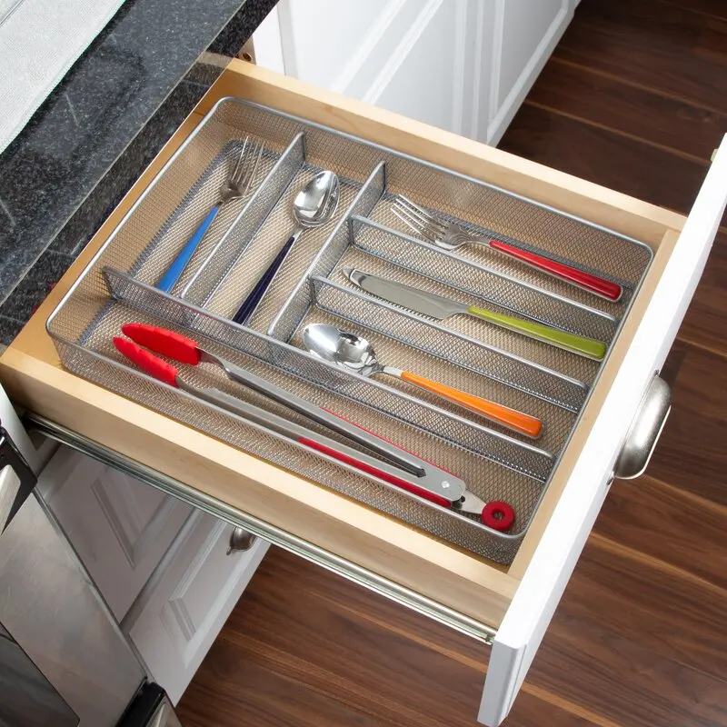 Wayfair Basics&reg;Organizador de caj&oacute;n de utensilios de cocina, 2 "H x 11,25" W x 16 "D, cubiertos-5