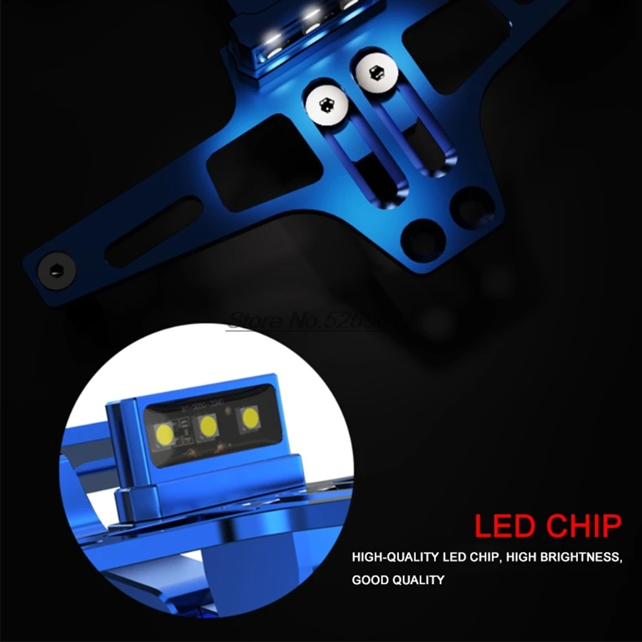 Алюминиевый Чехол со светодиодной подсветкой CNC для номерного знака мотоцикла