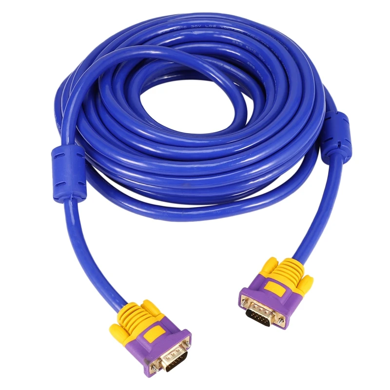 10 м VGA кабель мужской 3 + 9 HD полностью проводной 15 PIN для ЖК CRT проектор ПК ноутбук
