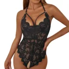 Женское Эротическое нижнее белье большого размера, эротическое ажурное Бандажное белье, сексуальное кружевное Прозрачное нижнее белье с вырезами, экзотические костюмы