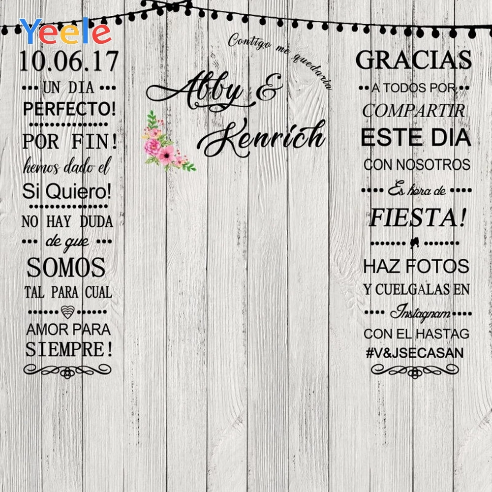 

Photography Background White Gray Wood Photocall Wedding Party Customized Personalized Information Poster Photo Shoot Photophone