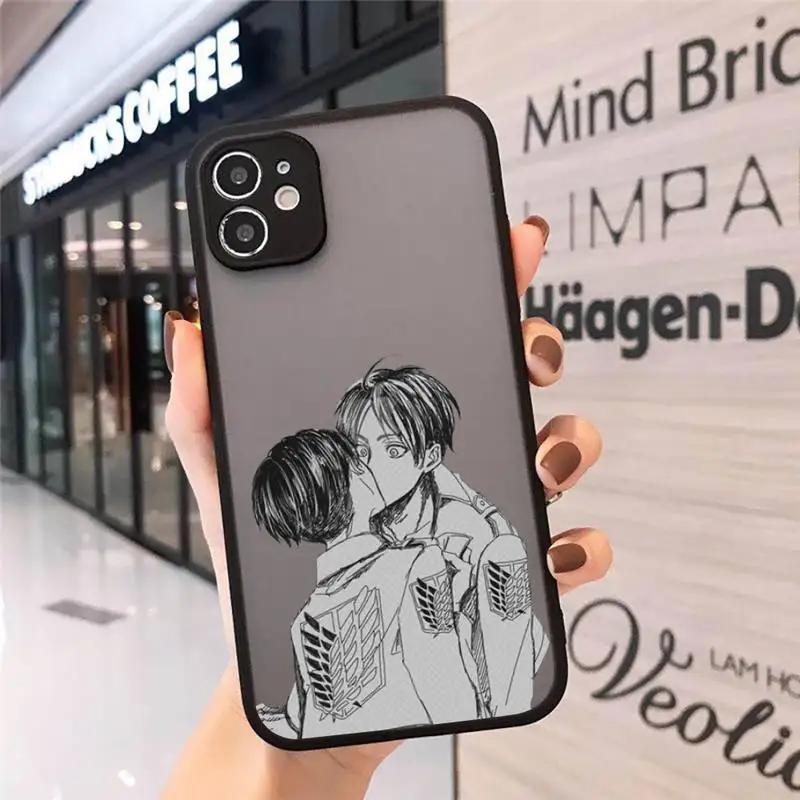 

Attack on Titan Eren Jaeger Phone Case For iphone 12 11 8 7 plus mini x xs xr pro max matte transparent cover