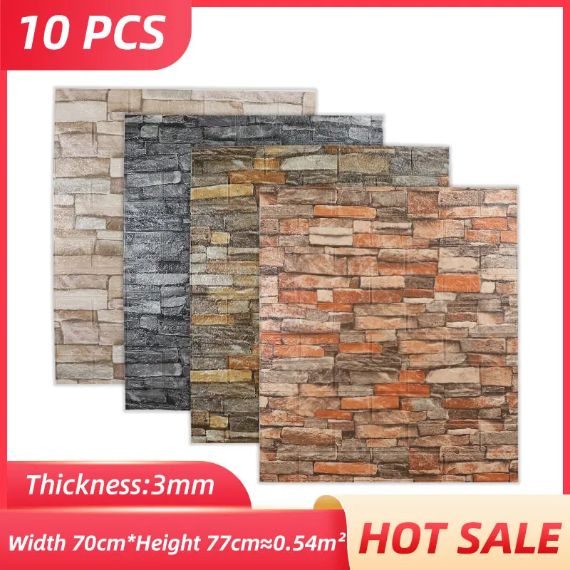 

10 шт., водостойкие самоклеящиеся 3D-наклейки на стену в стиле ретро