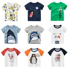 Детская футболка для мальчиков с рисунком крокодила, Детская футболка для девочек летние футболки с короткими рукавами, одежда для мальчиков 3