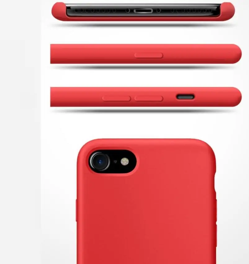 Жидкий силикон чехол для iphone 6 6s 7 8 Plus Coque без логотипа телефона apple X XS Max Fundas XR 5 Shell