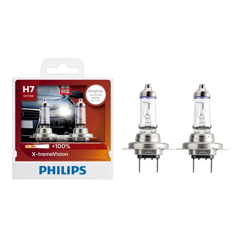 Оригинальные автомобильные лампы Philips H7 12 В 55 Вт PX26d X-treme Vision яркие галогенные 92