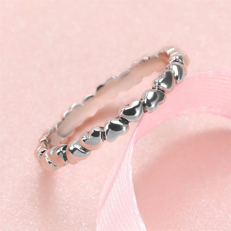 TONGZHE Романтические кольца для помолвки женщин штабелируемые белые золотые цвета