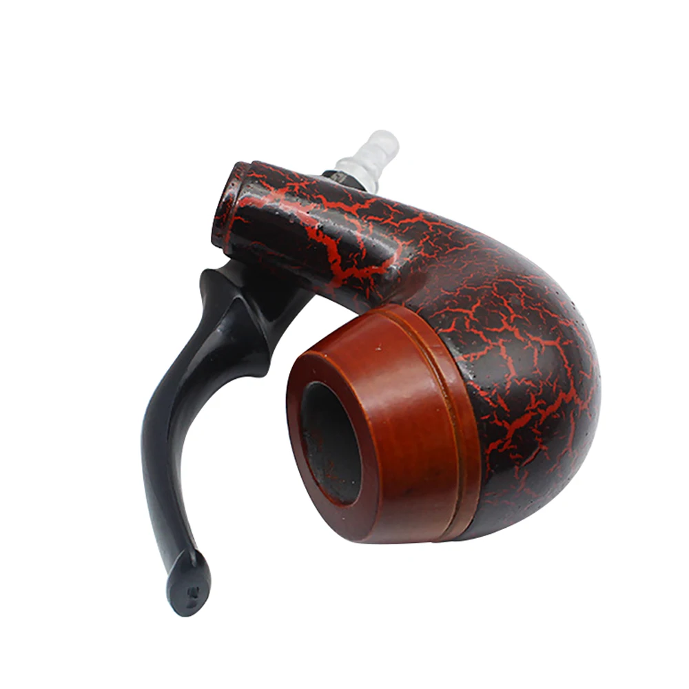 Трубка для табака из массива дерева красная черная резьба по трещинам дымовая