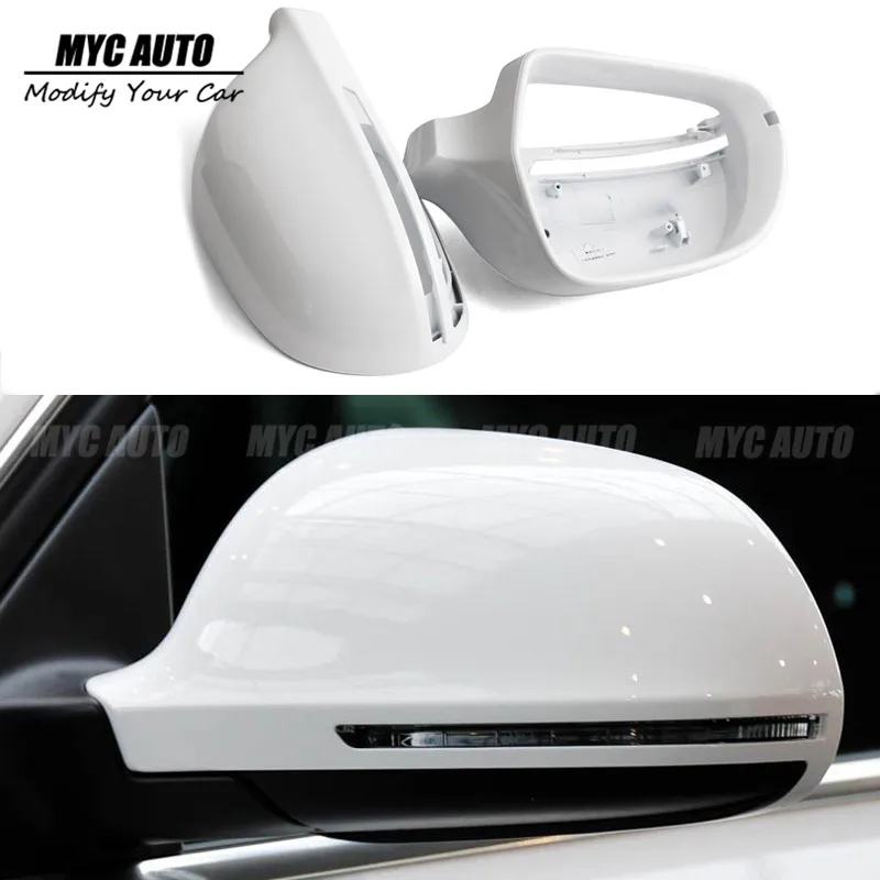 Чехол для зеркала Audi A3 8P A4 S4 B8 8K A5 S5 A6 S6 C6 4F Q3 SQ3 2008 2009 2010 + глянцевый черный и белый