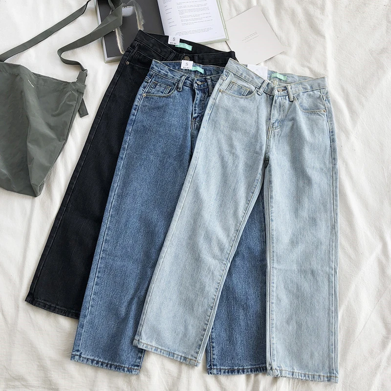 

Yocalor Casual Loose Women Jeans High Waist Straight Denim Pants 2020 Spring Summer Jeans Trousers Female Good Quality