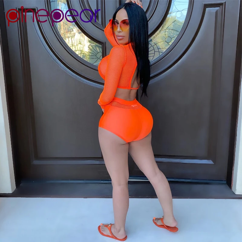 Сетчатый укороченный топ и шорты PinePear женский купальный костюм из 2 предметов