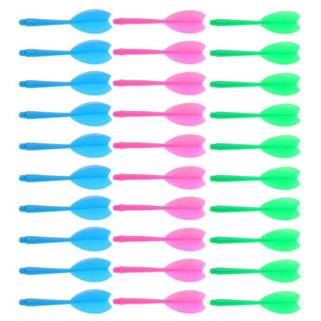 30 шт многоцветные прочные пластиковые дротики вала и Дротика комбо набор дартс