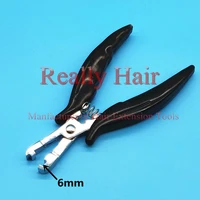 wholesale sales of antirust plating flat hair black handle 6mm model extensions forceps hair extension toolshair plier