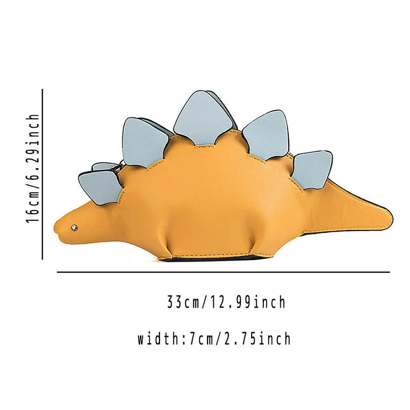 

Women Cute Dinosaur Shape Cross Body Bag Fashion Funny Girl PU Leather Handbag Lightweight Purse