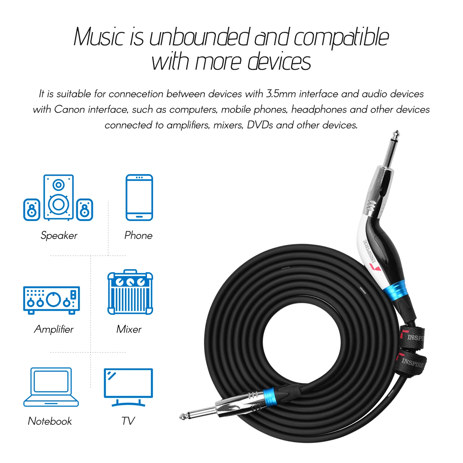 Кабель для гитары INSPIRE HiFi шнур музыкальных инструментов аудиокабель режимы