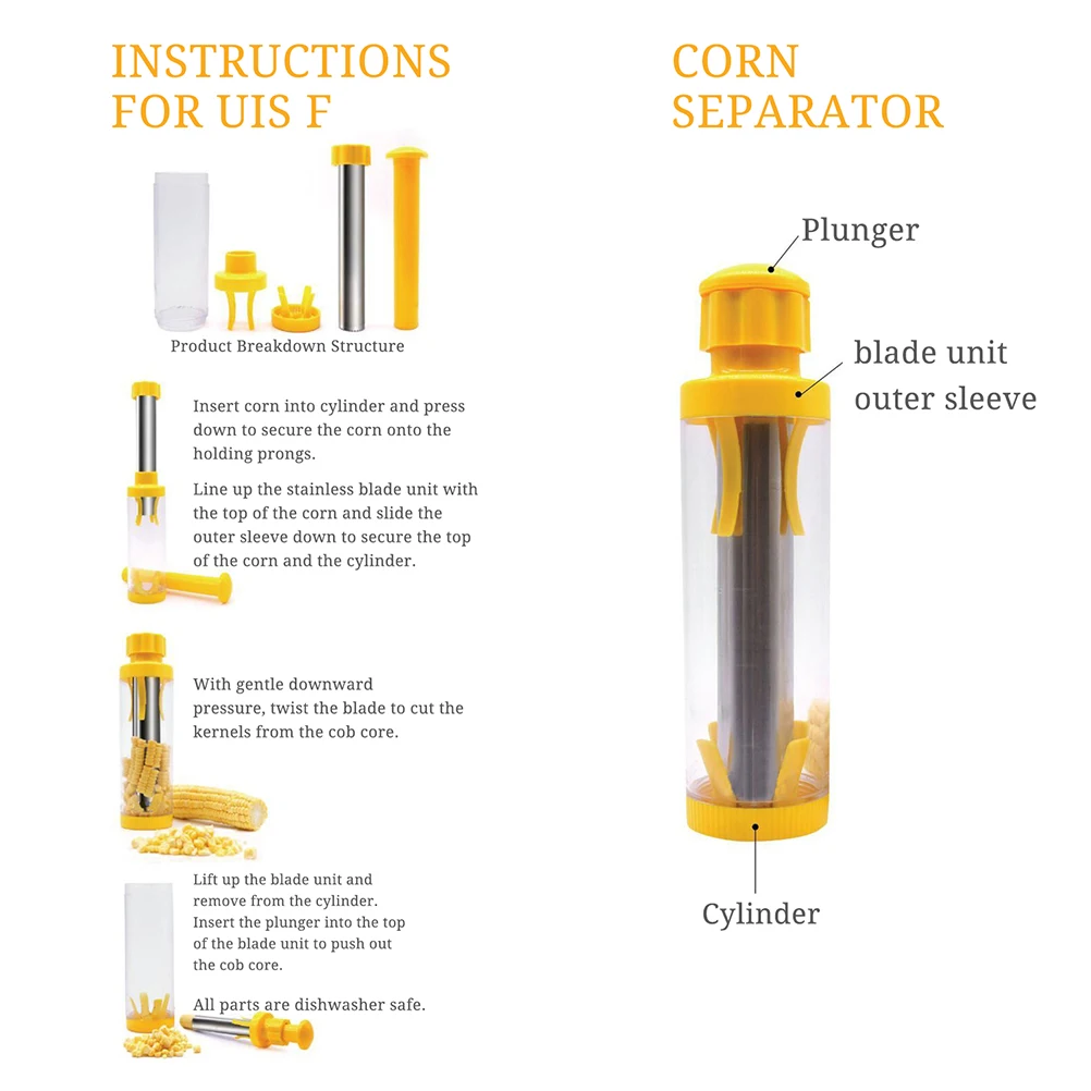 

Kitchen Accessories Cooking Tools Corns Stripping Multipurpose vegetable Cob Corn Stripper Home Corn Cob Cutter Corn Peeler