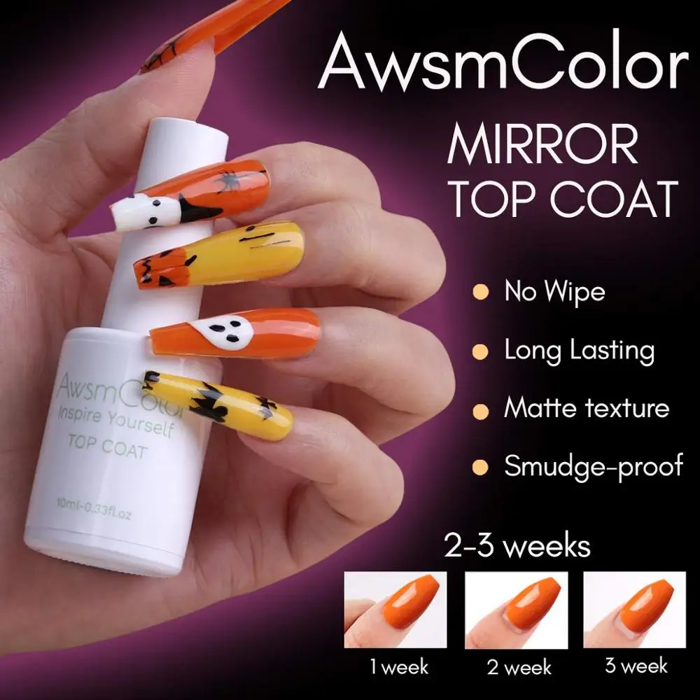 Матовое верхнее покрытие AwsmColor набор блестящих верхних и базовых покрытий без