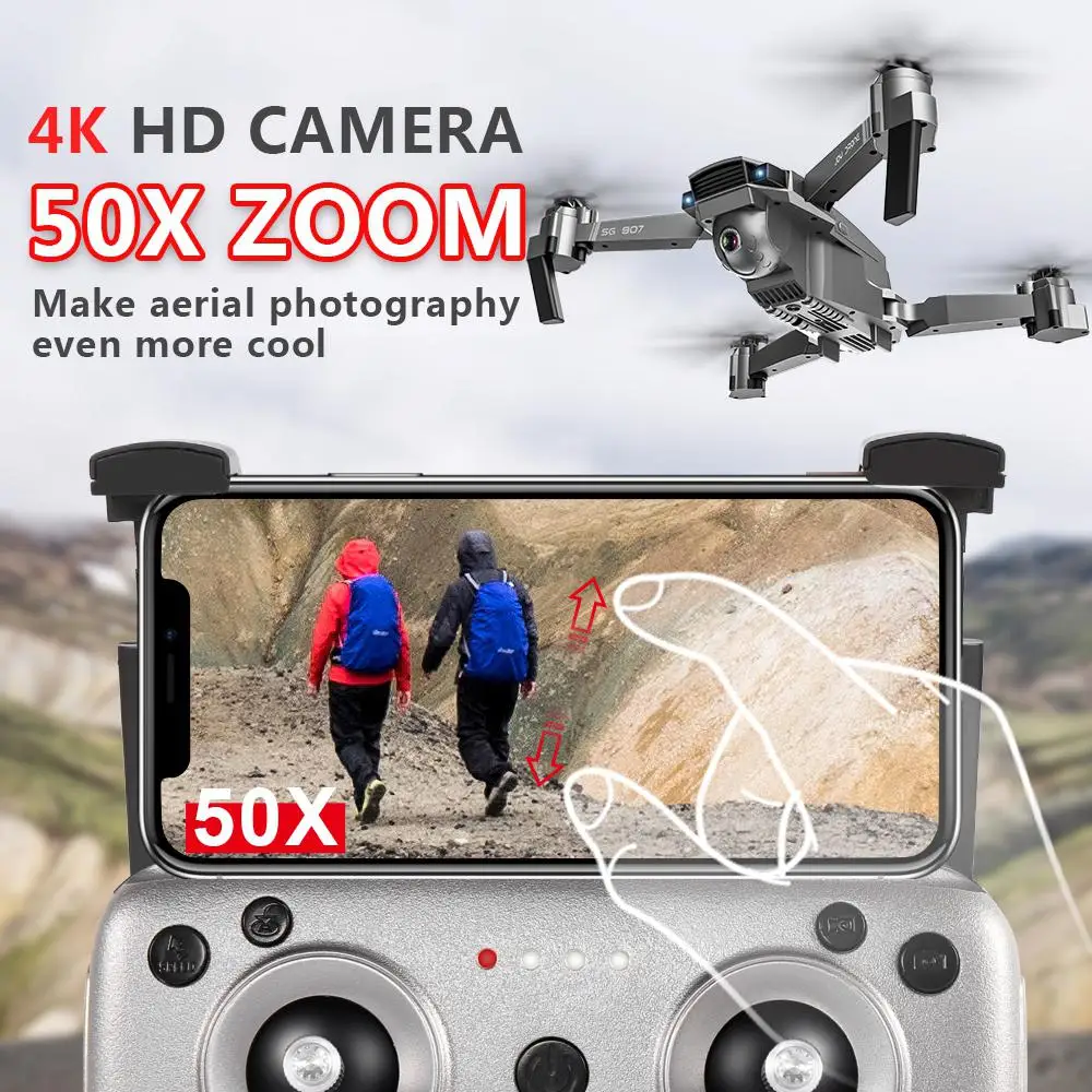 SG907 GPS Дрон с 4K 1080P HD двойной камерой Wi-Fi RC Quadcopter оптический поток позиционирования