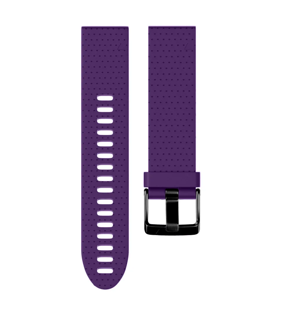 Purple B Ремешок для Garmin Fenix 5s ремешок для часов спортивные умные часы чистый цвет легко демонтировать 20 мм силиконовый ремешок для часов Черная/серебряная пряжка - Цвет: Purple B