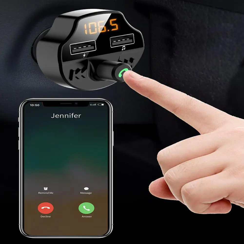 Автомобильный Fm передатчик Bluetooth 5 0 MP3 плеер модулятор адаптер напряжения