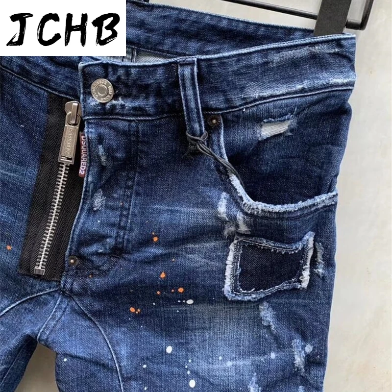 

ripped WOMEN/men New DSQ motorcycle jeans jacket men trousers T108