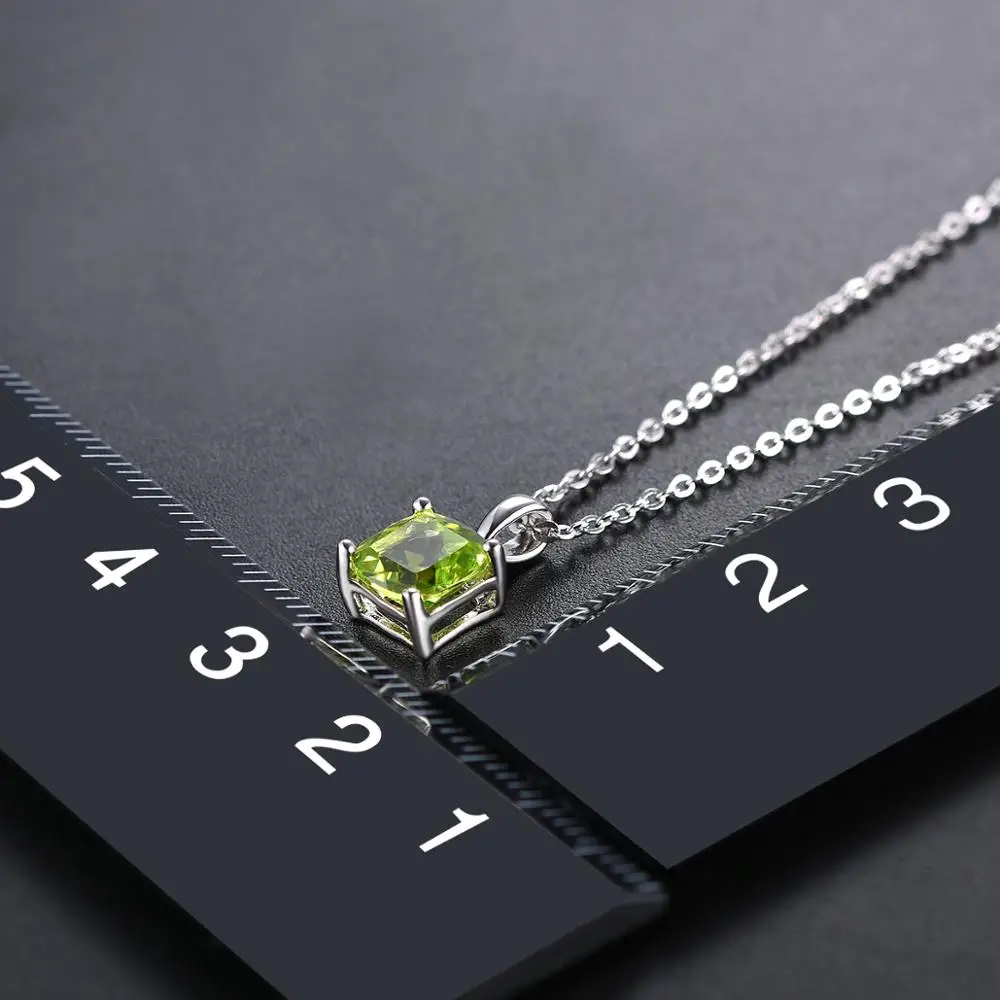 Цепочка из серебра 925 пробы с натуральным зеленым камнем|Подвески| |