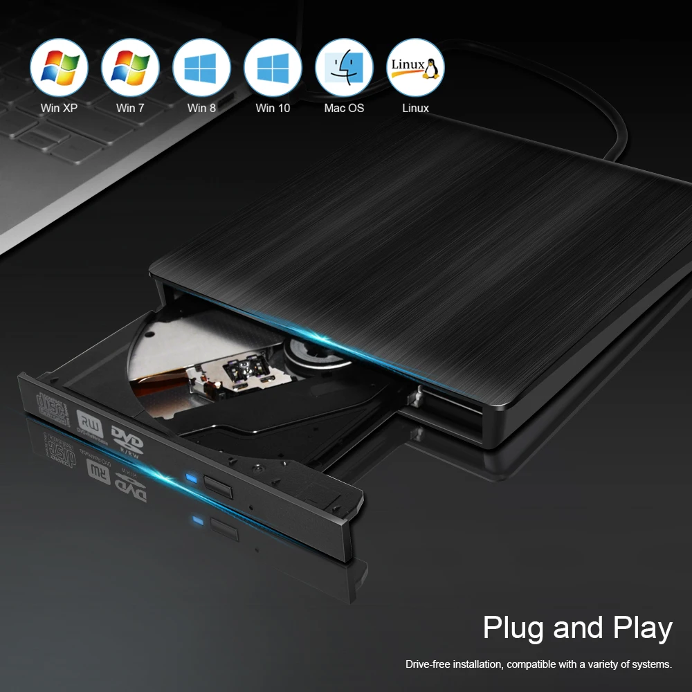 Внешний проигрыватель Deepfox USB 3 1 Type C оптический привод для ноутбука