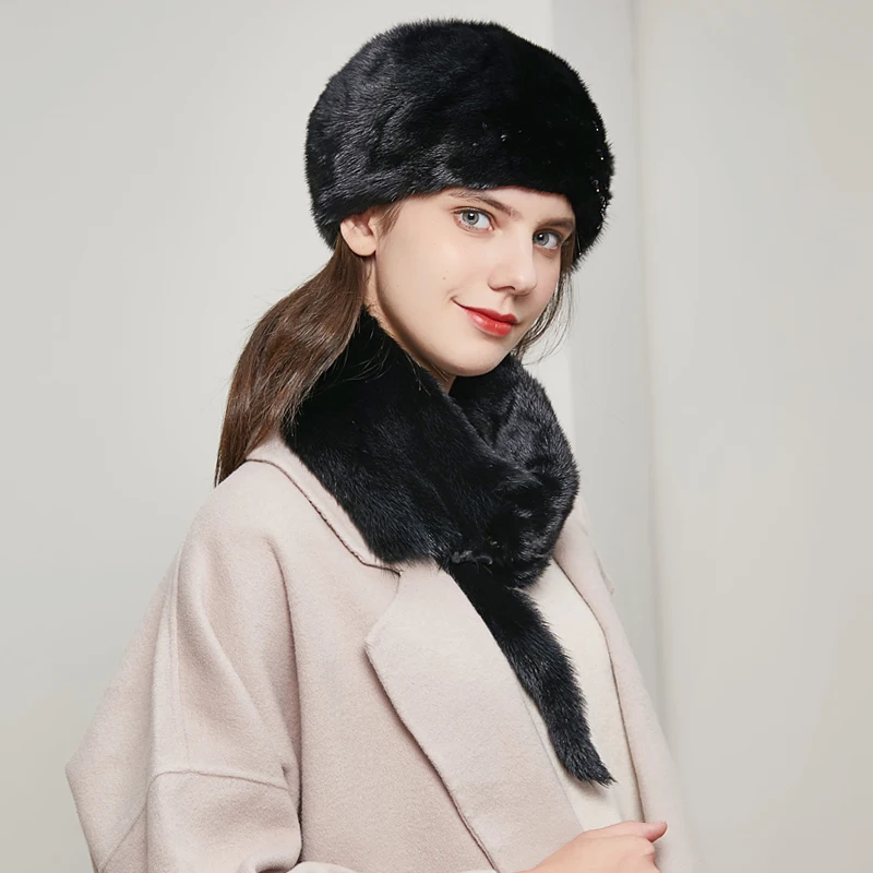 Overall mink fur hats ladies luxurious and fashionable high-quality new caps Russian winter to keep warmDY-04 | Аксессуары для