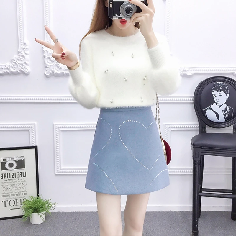 Клетчатая мини-юбка комплект в Корейском стиле для женщин из 2 предметов девушек