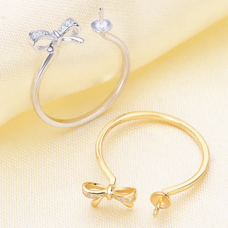 925 посеребренный модный цветок жемчуг кольцо аксессуар регулируемое