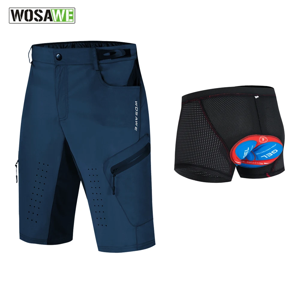 

WOSAWE Для мужчин дышащие мотоцикл Шорты Горный Дорожный шорты для велосипедистов MTB Шорты бег Спортивные шорты Шорты Мотокросс Шорты