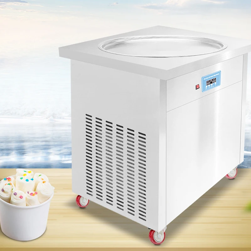 

Fried Ice Cream Roll Machine Round Pan Yoghourt Maker Business Free Shipping