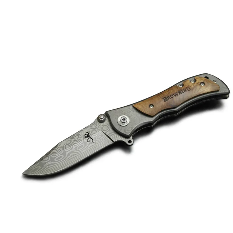 Дамасский Тигр Складной нож Browning охотничий для выживания 8Cr стальное лезвие +