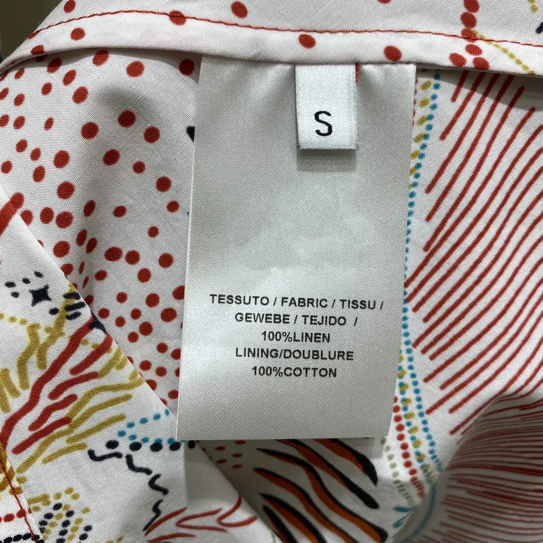 

Luxury Brand Pink Dresses Women 2021 New Lapel High Waist Sleeveless A-line Dress Summer Floral Printing Slim Belt Linen Dresses