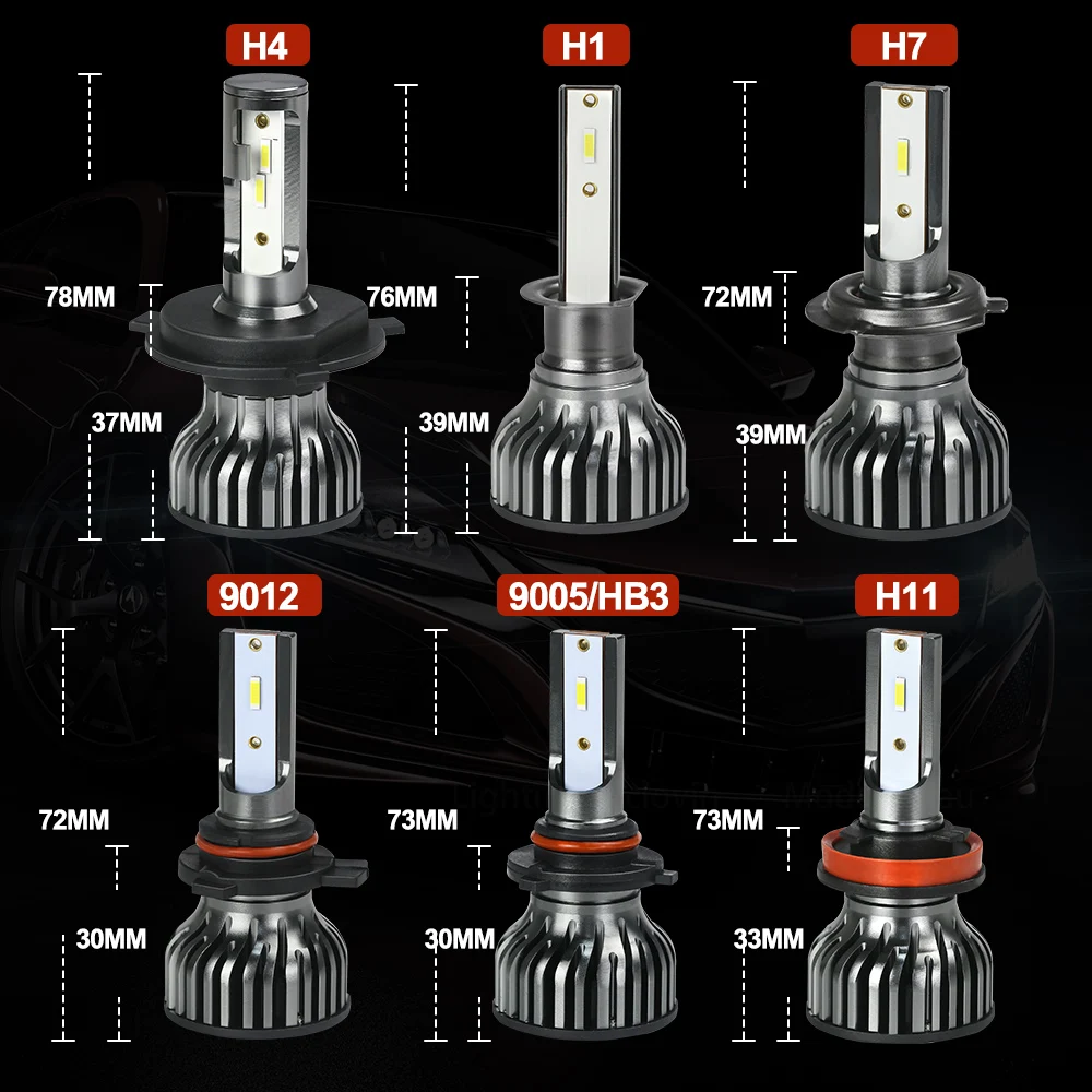 

NLpearl 2X Car Headlight Bulbs CSP 12000LM 50W 6500K Led H7 Canbus H4 Led H1 9005 HB3 9006 HB4 9012 H11 H8 H9 Car Headlights 12V