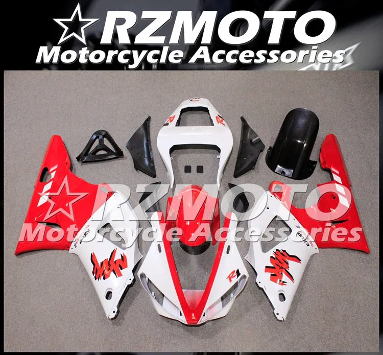 

New ABS whole Motorcycle Fairings Kit Fit For YZF-R1 00 01 R1 2000 2001 bodywork set white Red