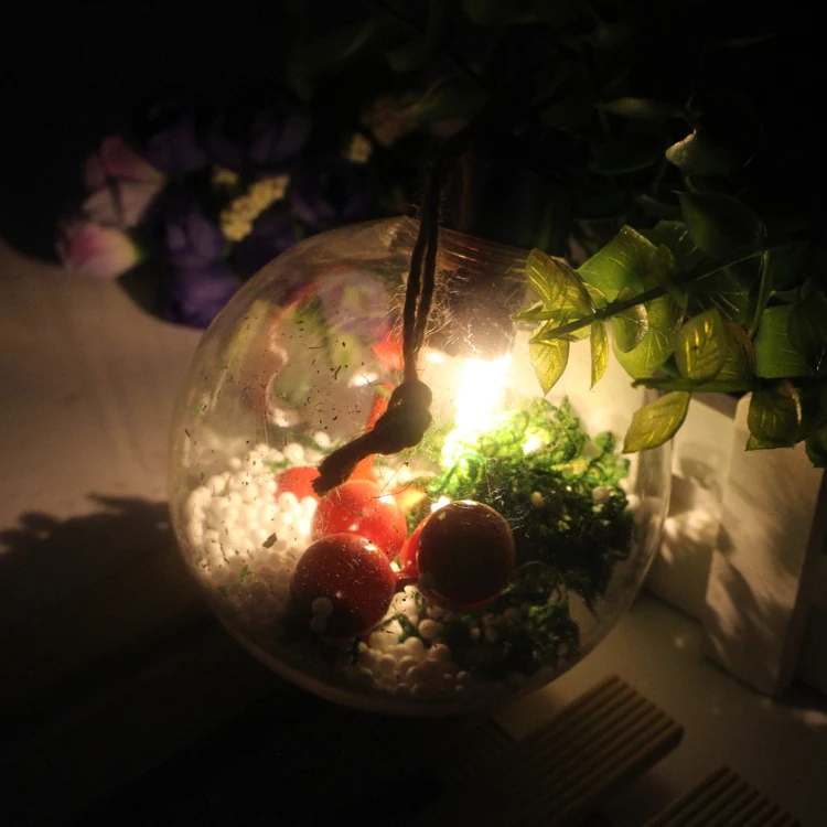 

Wholesale BPA Free Transparent Glowing Xmas Ball Christmas Tree Ornament Baubles With Lights Xmas Kids Gifts Dia 8cm