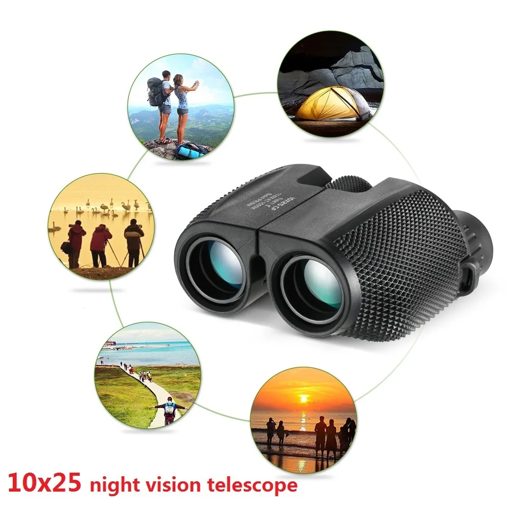 

10X25 HD Binoculars All-optical Green Film Waterproof telescope Outdoor Hunting Camping Sports Binocular Tourism Birdwatching