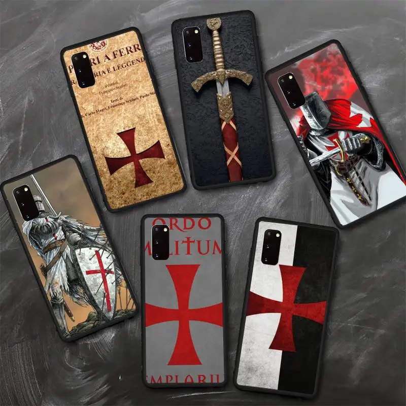 

Templar Knight Cross Pattern Phone Case For Samsung S8 S9 S10 E S20 S21 S30 5G Edge plus lite Cover Fundas Coque