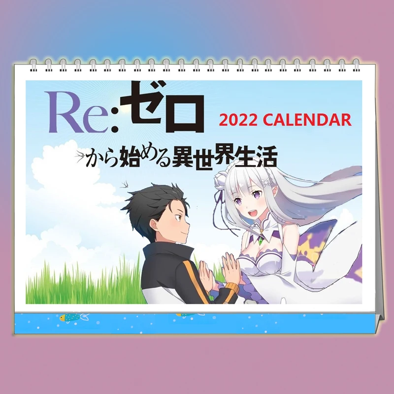 

2022 новый год каландр аниме Re:Zero kara Hajimeru Isekai Seikatsu Natsuki Subaru Emilia 13 страниц Рабочий стол