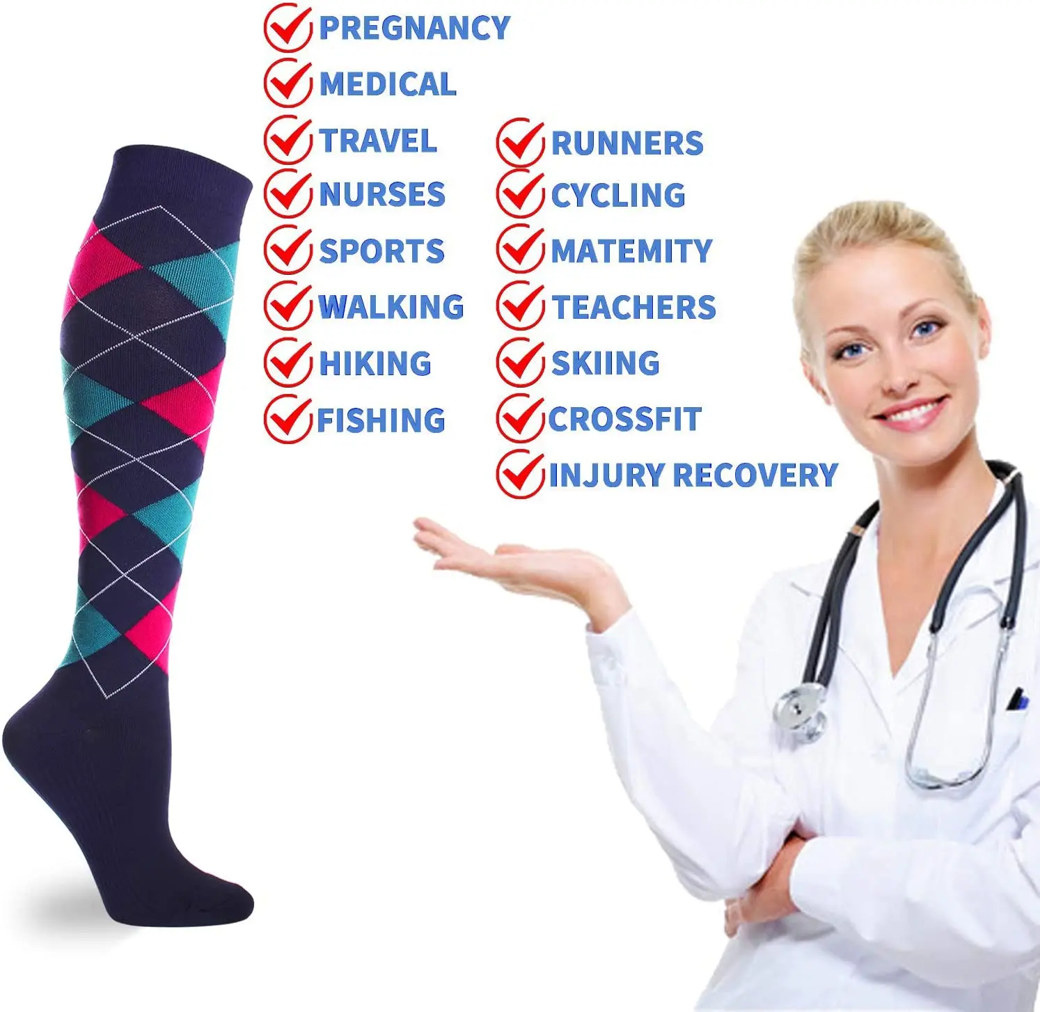 Compression Stockings Golf Football Socks Outdoor Sport Football Socks Soccer Compression Sock
