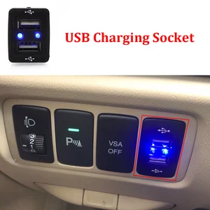 usb car charger 12v 24v 2 1a car usb socket power adapter for mobile phone charging 2 usb ports auto accessories interior parts free global shipping