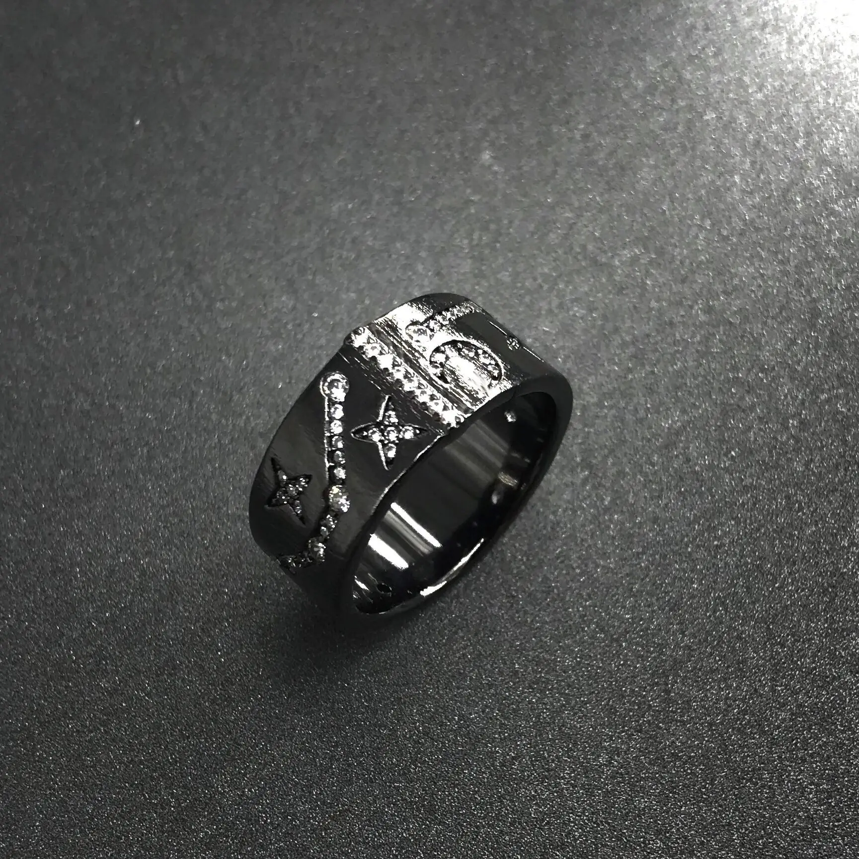 

Constellation Luxury Ring S925 Sterling Silver Ring Black Plated Silver Ring High Design Sense Ring Couple Style Original Brand