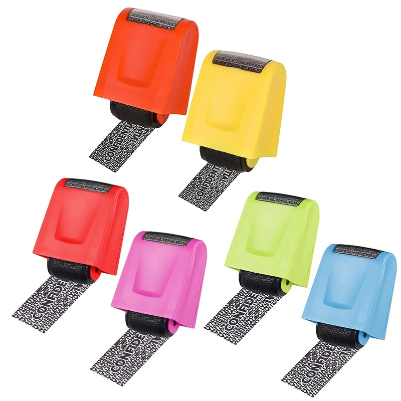 

2 Pcs Identity Prevention Theft Stamp Identity Protection Guard Roller Stamp Wide Rolling Security Stamp