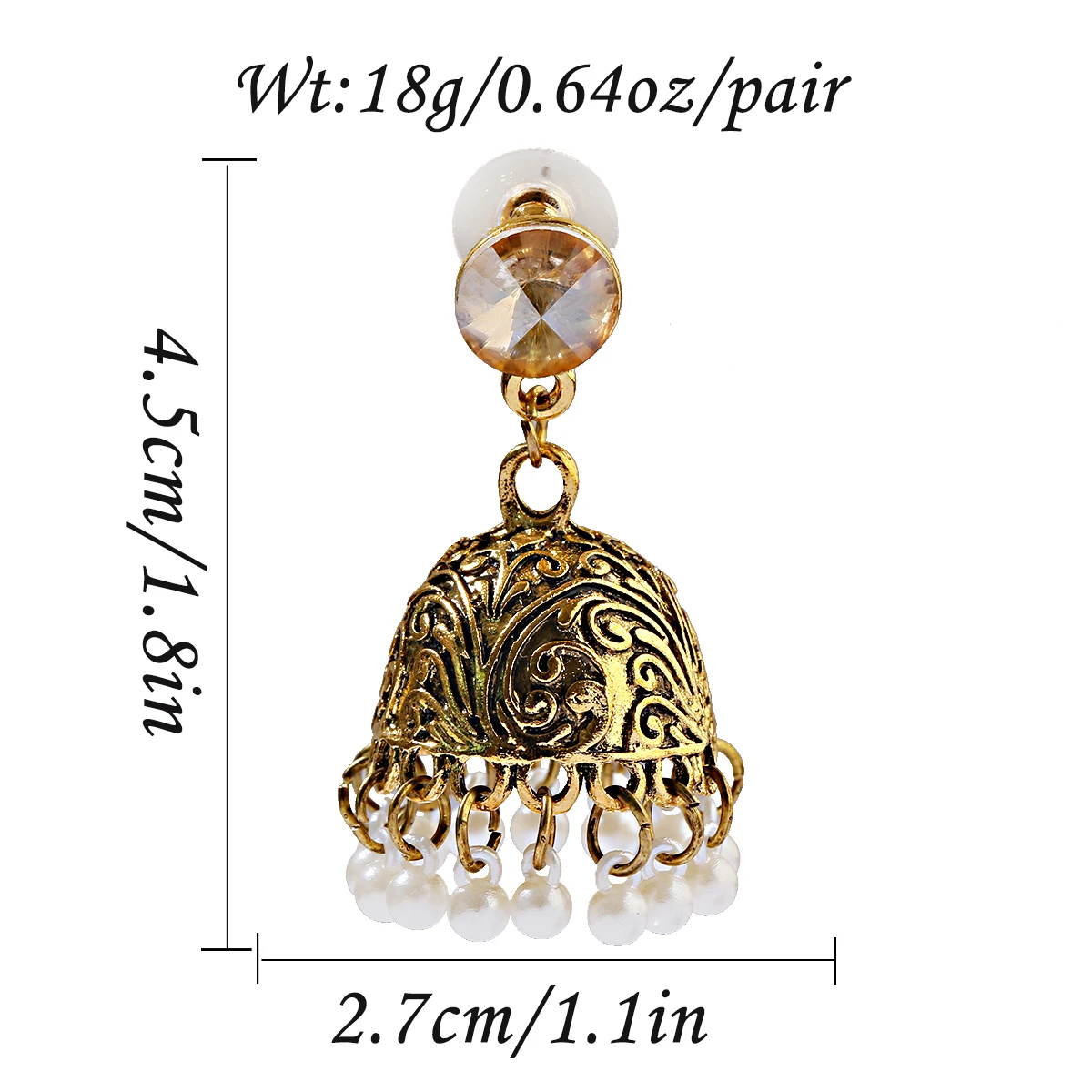 2021 женские индийские ювелирные изделия Jhumka имитация жемчуга в стиле ретро